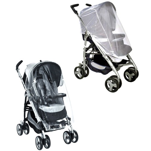 2 Protezioni Per Passeggino Anti Pioggia E Anti Zanzare Adatti Solo Per Carrozzino Singolo